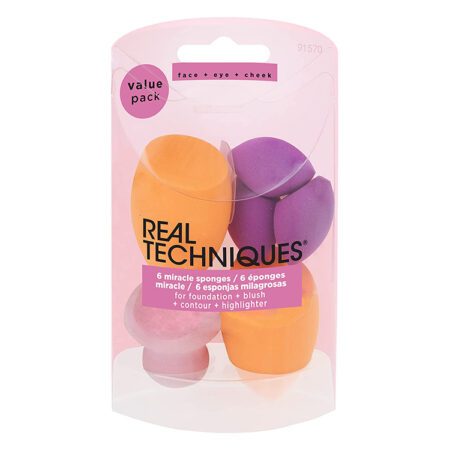 Real Techniques Miracle Complexion Assorted Beauty Sponges Makeup Blender, 6 Piece