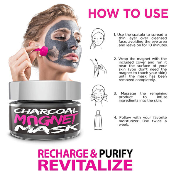 Biovène Charcoal Magnet Mask in Jar -3-oz. With Activated Charcoal, Iron Magnetic Particles. Anti-Aging, Rejuvenating. - Image 2