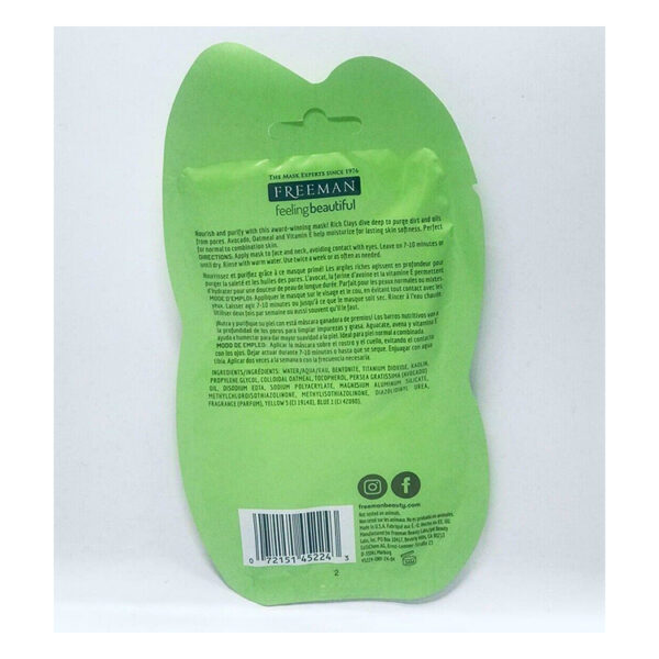 Freeman Feeling Beautiful Facial Clay Mask Avocado & Oatmeal, 15 ml (Lot of 10) - Image 2