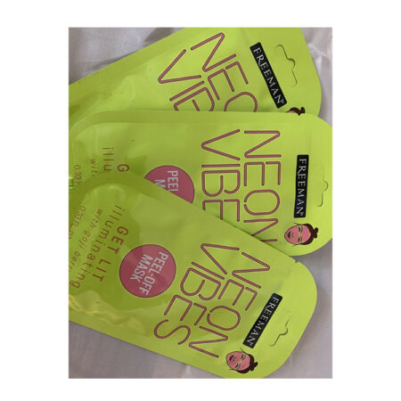 FREEMAN Neon Vibes Peel-Off Mask Get Lit Illuminating Goji Berry THREE Packets
