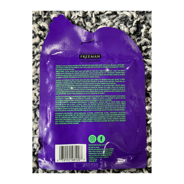 Freeman Feeling Beautiful Deep Cleaning Sheet Mask Tea Tree+blackberrie - Image 2