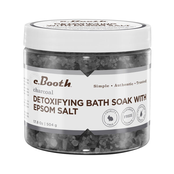 C.Booth Detoxifying Bath Soak With Epsom Salt 17.8 Ounce (Charcoal) (526ml)