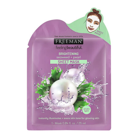 Feeling Beautiful Seaweed & Pearl Brightening Facial Sheet Mask By Freeman, 0.84 Oz