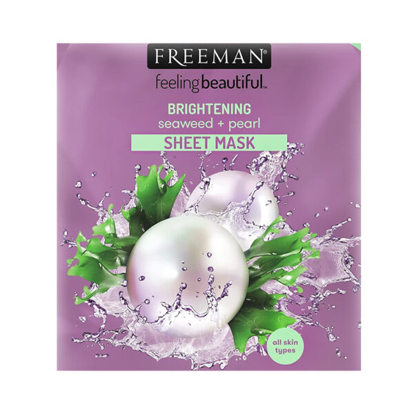 Feeling Beautiful Seaweed & Pearl Brightening Facial Sheet Mask By Freeman, 0.84 Oz - Image 2